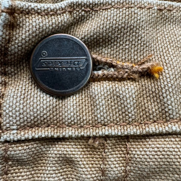 Dickies Work Pants Men's Size 34x30 Khaki Canvas Straight Leg Utility Pockets - Picture 11 of 14